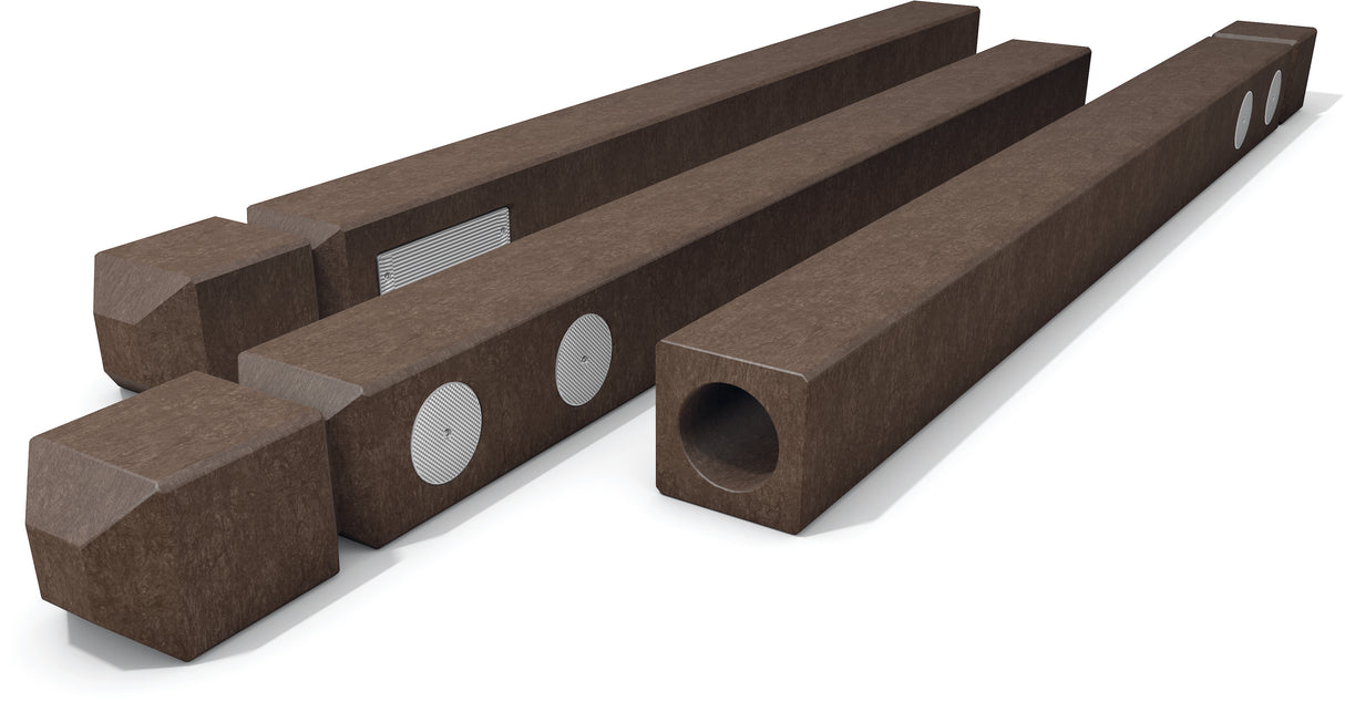 Bollards piramīdas formas mono kompozīta plastmasa 120x120mm Hanit