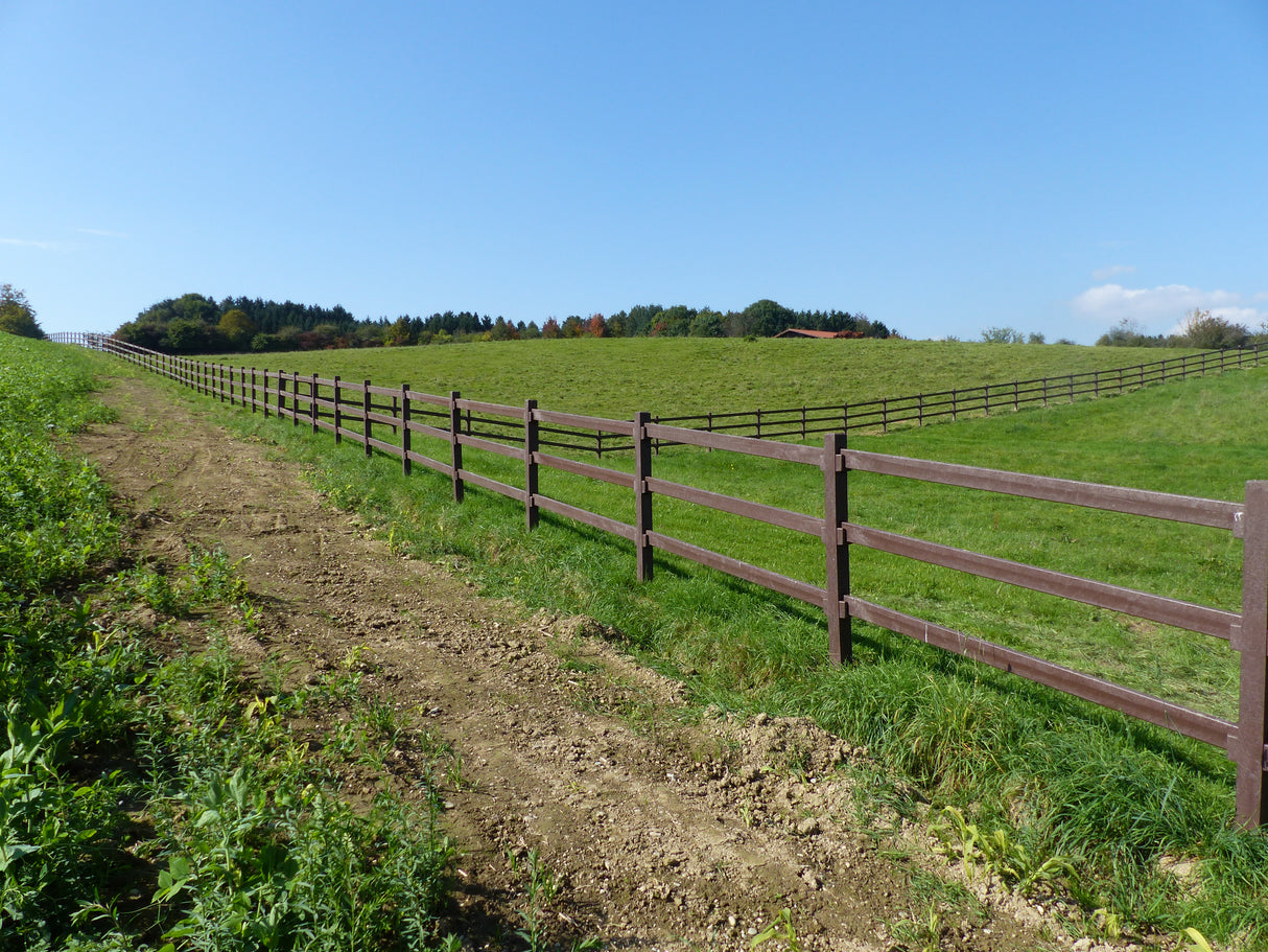 Ganību žogs mono kompozīta plastmasa Hanit brūnā krāsā