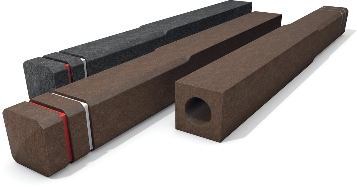 Bollards piramīdas formas mono kompozīta plastmasa 140x140mm Hanit