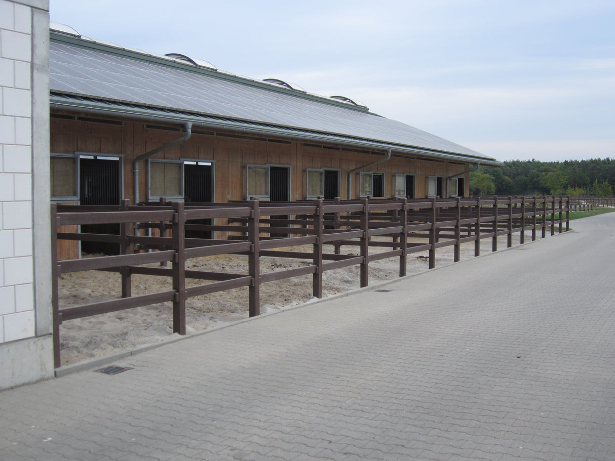 Ganību žogs mono kompozīta plastmasa Hanit brūnā krāsā