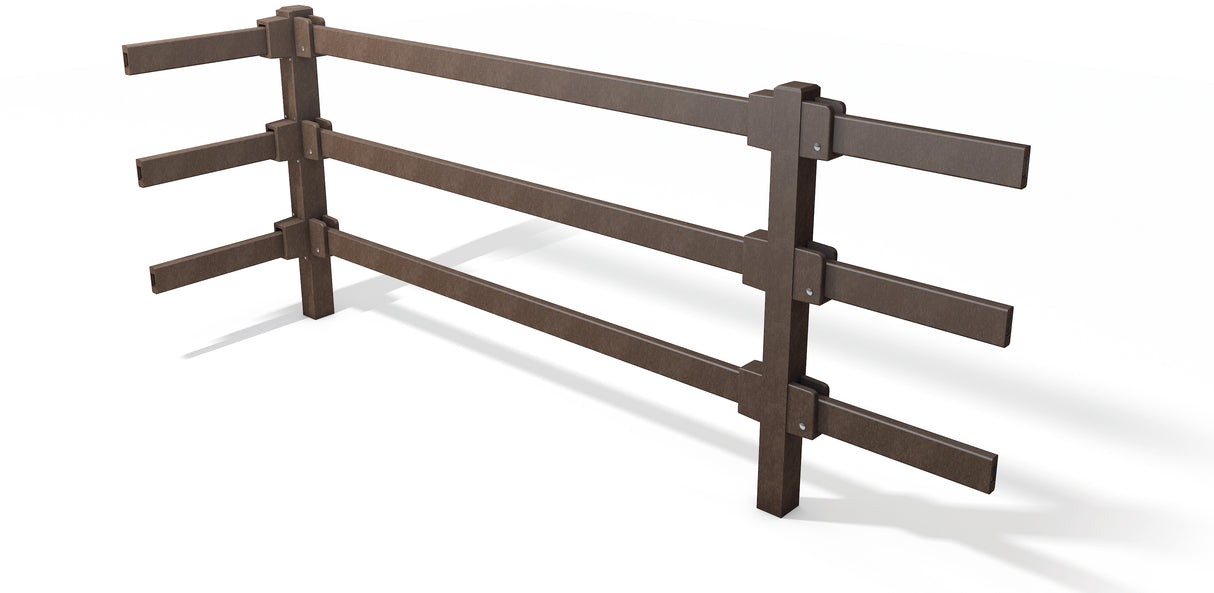 Ganību žogs mono kompozīta plastmasa Hanit brūnā krāsā